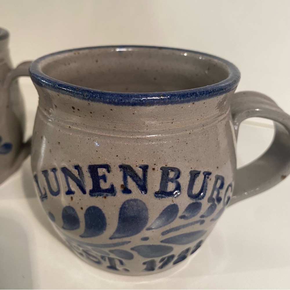 Vintage Westerwald "Lunenburg Est. 1728”Salt Glazed Signed Pottery Mug